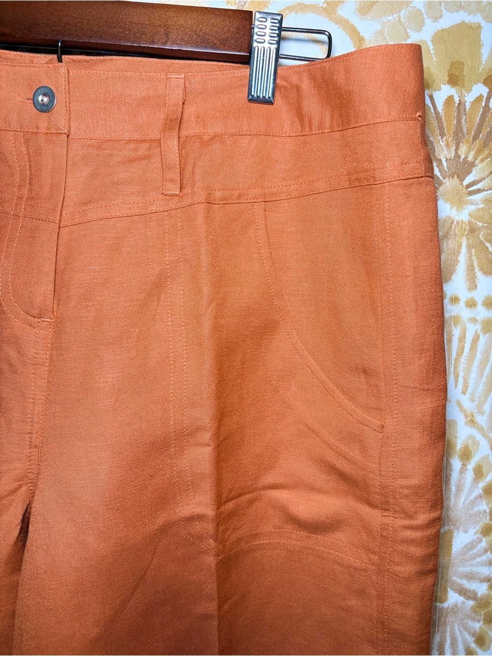 Larry Levine Orange Bermuda Shorts | Tailored Resort Preppy Summer Walking Short - Picture 6 of 10